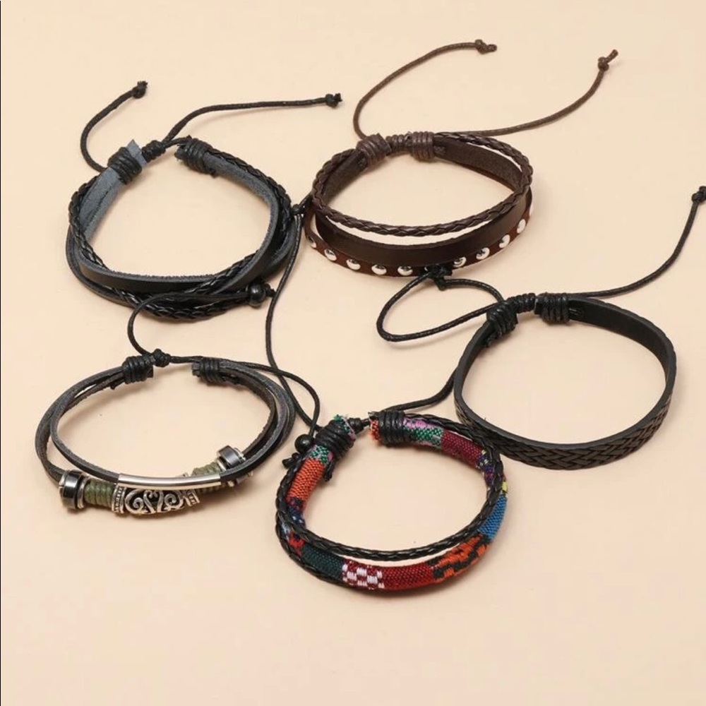 COPY - 5pcs MenPU Leather Bracelets. - Picture 6 of 8